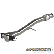 Cargar imagen en el visor de la galería, QTP 14-18 Chevrolet Silverado 1500 4.8L/5.3L EC/CC Standard Bed 3in 304SS Aggressor Cutout Mid Pipe