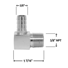 Cargar imagen en el visor de la galería, Spectre Fitting 90 Degree Barb NPT Threads (For 3/8in. Hose) - Chrome
