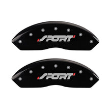 Laden Sie das Bild in den Galerie-Viewer, MGP 4 Caliper Covers Engraved Front &amp; Rear SPORT Black finish silver ch