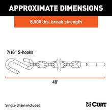 Load image into Gallery viewer, Curt 48in Safety Chain w/2 S-Hooks (5000lbs Clear Zinc)
