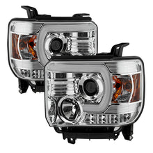 Cargar imagen en el visor de la galería, Spyder GMC Sierra 14-16 Projector Headlights Light Bar DRL Chrome PRO-YD-GS14-LBDRL-C