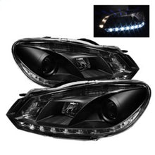 Charger l&#39;image dans la galerie, Spyder Volkswagen Golf/GTI 10-13 Projector Headlights Halogen Model- DRL Blk PRO-YD-VG10-DRL-BK