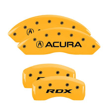 गैलरी व्यूवर में इमेज लोड करें, MGP 4 Caliper Covers Engraved Front Acura Rear RDX Yellow Finish Black Char 2016 Acura RDX