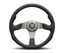 Carica l&#39;immagine nel visualizzatore di Gallery, Momo Race Steering Wheel 350 mm - Black Leather/Anth Spokes