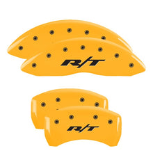 Laden Sie das Bild in den Galerie-Viewer, MGP 4 Caliper Covers Engraved Front &amp; Rear Durango Yellow Finish Black Char 2007 Dodge Durango