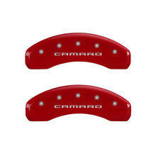 Cargar imagen en el visor de la galería, MGP 4 Caliper Covers Engraved Front &amp; Rear Gen 5/Camaro Yellow finish black ch
