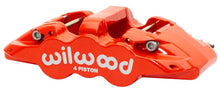 गैलरी व्यूवर में इमेज लोड करें, Wilwood Caliper - Aero4-DS Forged Four-Piston Caliper Black 1.38in Piston 1.10in Rotor - Red