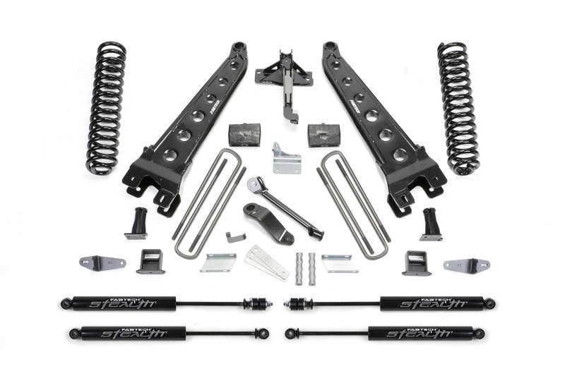 Fabtech 08-10 Ford F450/550 4WD 6in Radius Arm System w/Stealth Shocks