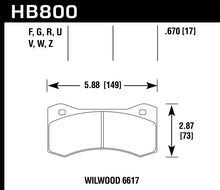Carica l&#39;immagine nel visualizzatore di Gallery, Hawk Wilwood 17mm 6617 Caliper HP Plus Brake Pads