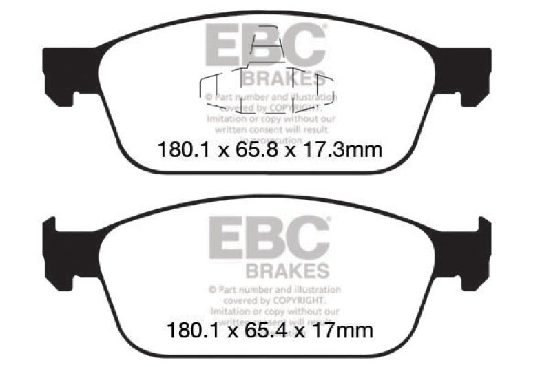 EBC 12+ Ford Focus 2.0 Turbo ST Ultimax2 Front Brake Pads - 2to4wheels