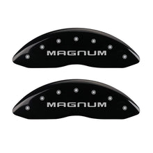 गैलरी व्यूवर में इमेज लोड करें, MGP 4 Caliper Covers Engraved Front &amp; Rear Magnum Black finish silver ch