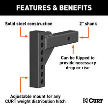 Carica l&#39;immagine nel visualizzatore di Gallery, Curt Weight Distribution Shank (2in Shank 2in Drop 6in Rise)