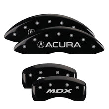 Cargar imagen en el visor de la galería, MGP 4 Caliper Covers Engraved Front Acura Rear MDX Black Finish Silver Char 2017 Acura MDX
