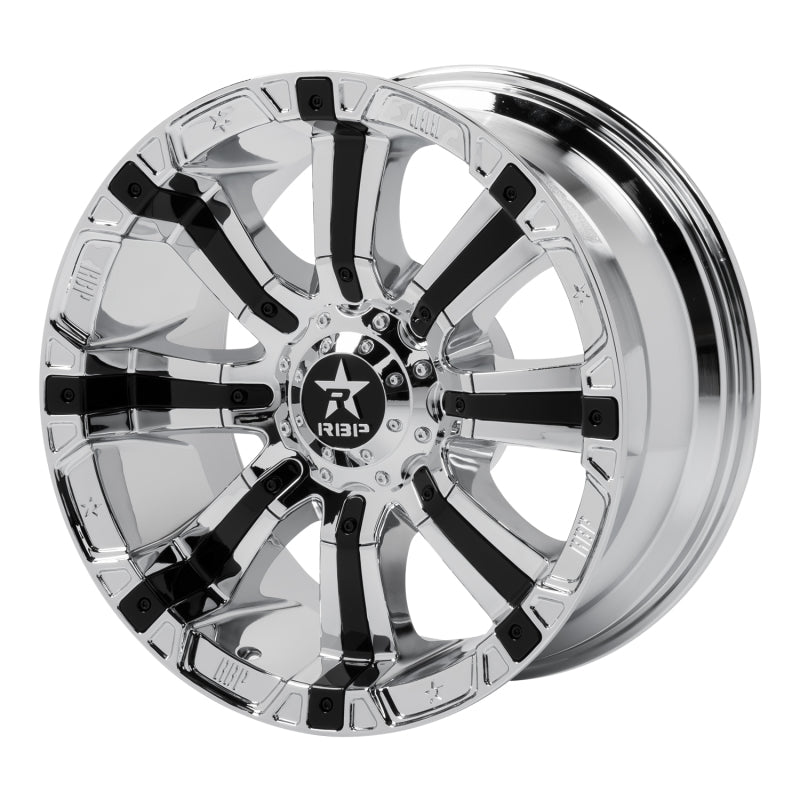 RBP 94R 20x10 6x135/139.7 BP / 4.5 BS / -25mm Offset 87mm CB Chrome w/Black Inserts Wheel