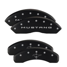 Carica l&#39;immagine nel visualizzatore di Gallery, MGP 4 Caliper Covers Engraved Front 2015/Mustang Engraved Rear 2015/Bar &amp; Pony Black fnsh silver ch