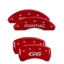 Charger l&#39;image dans la galerie, MGP 4 Caliper Covers Engraved Front Pontiac Engraved Rear G6 Red finish silver ch