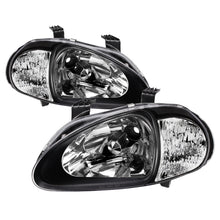 Laden Sie das Bild in den Galerie-Viewer, Xtune Honda Del Sol 93-97 1Pc Crystal Headlights Black HD-ON-HDEL93-1P-BK