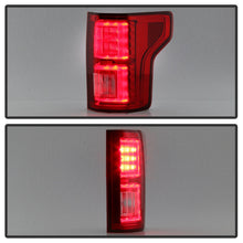 Carica l&#39;immagine nel visualizzatore di Gallery, Spyder Ford F150 2015-2017 Light Bar LED Tail Lights - Red Clear ALT-YD-FF15015-LBLED-RC
