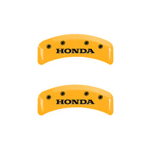 Laden Sie das Bild in den Galerie-Viewer, MGP 4 Caliper Covers Engraved Front &amp; Rear Honda Yellow finish black ch