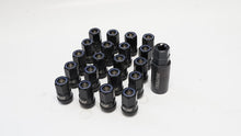 Carica l'immagine nel visualizzatore di Gallery, Wheel Mate Muteki HR38 Open End Lug Nuts 12x1.25 Titanium Chrome / Blue Ring