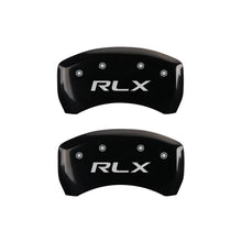 गैलरी व्यूवर में इमेज लोड करें, MGP 4 Caliper Covers Engraved Front Acura Engraved Rear RLX Black finish silver ch