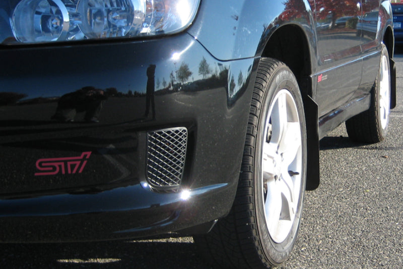 Rally Armor 2003-2008 Subaru Forester Basic Black Mud Flap w/ Black Logo - 2to4wheels