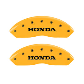 MGP 4 Caliper Covers Engraved Front Honda Engraved Rear H Logo Yellow finish black ch