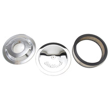 गैलरी व्यूवर में इमेज लोड करें, Edelbrock Air Cleaner Pro-Flo Series Round Steel Top Paper Element 14In Dia X 3 75In Dropped Base