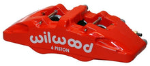 गैलरी व्यूवर में इमेज लोड करें, Wilwood Caliper-Forged Dynapro 6 5.25in Mount-Red-L/H 1.62/1.38in/1.38in Pistons 1.10in Disc