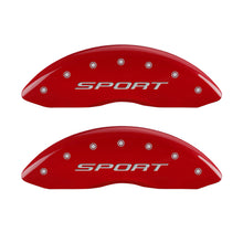 Carica l&#39;immagine nel visualizzatore di Gallery, MGP 4 Caliper Covers Engraved Front &amp; Rear 2015/Sport Red Finish Silver Char 2018 Ford Fusion