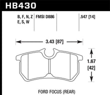 Carica l'immagine nel visualizzatore di Gallery, Hawk 00-07 Ford Focus HPS 5.0 Rear Street Brake Pads