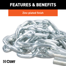 Load image into Gallery viewer, Curt 48in Safety Chain w/2 S-Hooks (2000lbs Clear Zinc)
