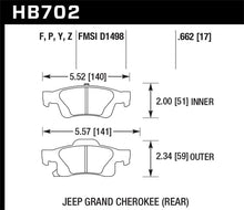 Carica l&#39;immagine nel visualizzatore di Gallery, Hawk 11-12 Dodge Durango / 11-12 Jeep Grand Cherokee HPS 5.0 Rear Street Brake Pads