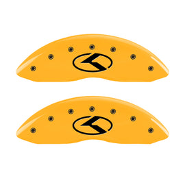 MGP 4 Caliper Covers Engraved Front & Rear Circle K/Kia Yellow finish black ch