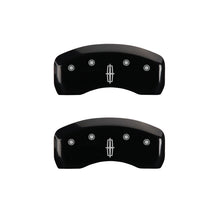 Cargar imagen en el visor de la galería, MGP 4 Caliper Covers Engraved Front Lincoln Engraved Rear Star logo Black finish silver ch