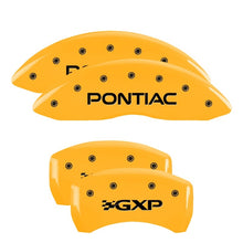 Laden Sie das Bild in den Galerie-Viewer, MGP 4 Caliper Covers Engraved Front Pontiac Rear Gxp Yellow Finish Black Char 2008 Pontiac G8