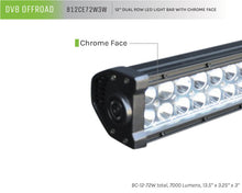 Load image into Gallery viewer, DV8 Offroad Chrome Series 12in Light Bar 72W Flood/Spot 3W LED