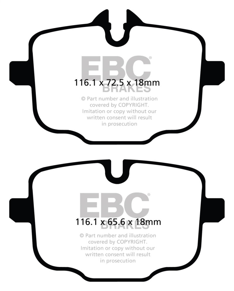 EBC 12+ BMW M5 4.4 Twin Turbo (F10) Redstuff Rear Brake Pads