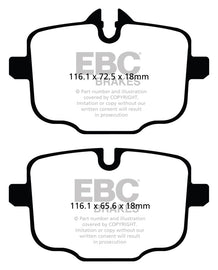 EBC 12+ BMW M5 4.4 Twin Turbo (F10) Redstuff Rear Brake Pads - 2to4wheels