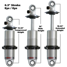 Cargar imagen en el visor de la galería, Ridetech HQ Series CoilOver Shock 6.3in Travel 2.5in Coil Eye/Eye Mounting 12.325inx18.625in