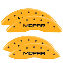 Charger l&#39;image dans la galerie, MGP 4 Caliper Covers Engraved Front &amp; Rear Mopar Yellow Finish Black Char 2010 Dodge Ram 2500