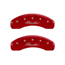 Charger l&#39;image dans la galerie, MGP 4 Caliper Covers Engraved Front &amp; Rear Prowler Red finish silver ch
