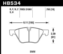 गैलरी व्यूवर में इमेज लोड करें, Hawk 08-12 BMW 128i /06 325i/325Xi /07 328i/328Xi /06 330i/330Xi Front HT-10 Race Brake Pads
