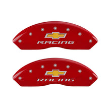 Carica l&#39;immagine nel visualizzatore di Gallery, MGP 4 Caliper Covers Engraved F &amp; R Chevy Racing Red Finish Silver Char 1988 Chevrolet Corvette