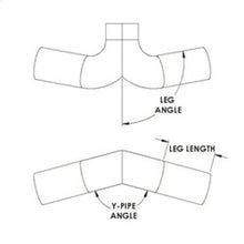 Cargar imagen en el visor de la galería, Spectre Universal Tube Y-Pipe 4in. OD / 180 Degree Y-Angle / 90 Degree Leg Angle (6in. Legs)