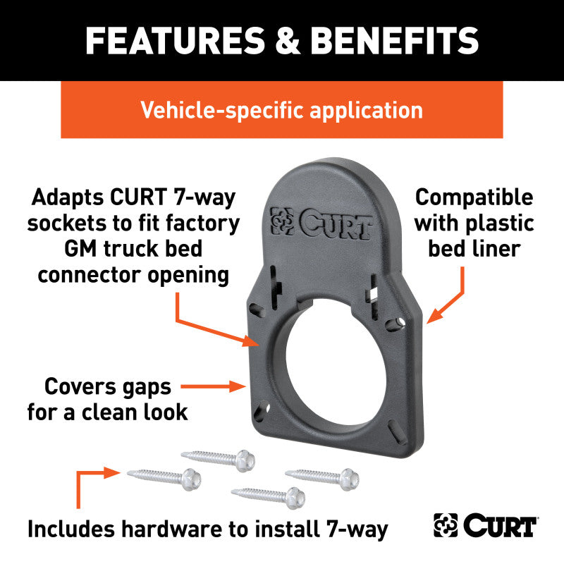 Curt 7-Way Opening Cover Plate for 2020+ Chevrolet/GMC Truck Bed