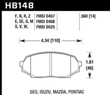 गैलरी व्यूवर में इमेज लोड करें, Hawk 89-93 Miata HPS Street Front Brake Pads (D525)