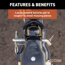 Carica l&#39;immagine nel visualizzatore di Gallery, Curt QuickPin No-Latch 2in Trailer Coupler (3in Channel, 3,500 lbs)