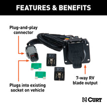 Load image into Gallery viewer, Curt 99-01 Ford F-350 Super Duty Custom Wiring Connector (7-Way RV Blade Output)