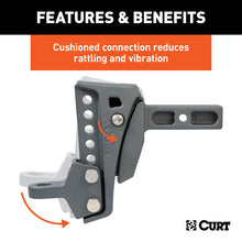 Carica l&#39;immagine nel visualizzatore di Gallery, Curt Rebellion XD Adjustable Cushion Hitch Ball Mount (2in Shank 15000lbs 6-1/4in Drop)